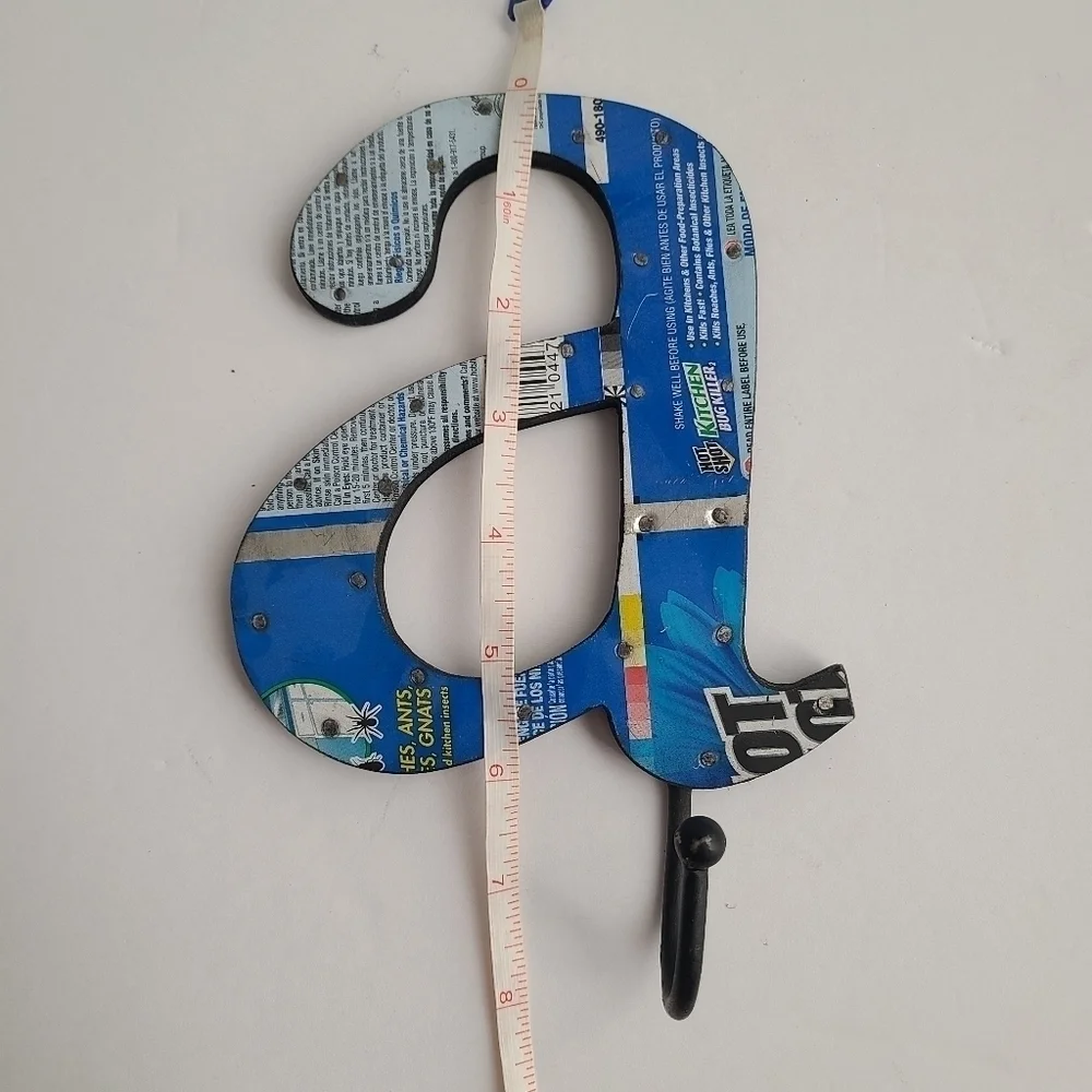 Upcycled Letter a wall hook hanging wall decor blue Decorative 